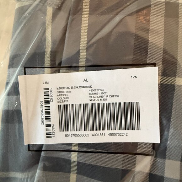 Burberry Men's SHEFFORD Gray Check Short Sleeve Shirt 8084691 - Picture 13 of 14
